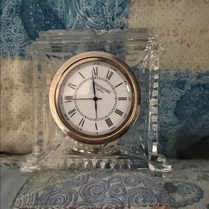 Waterford Crystal Clock with Gold Trim